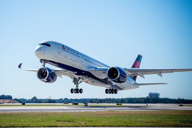 Delta Airbus A350 commercial jet.