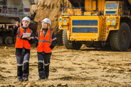 Edito workers on a mining site Mining and quarries