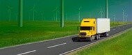 Semi truck image driving on highway