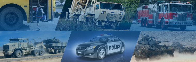Collage image showing multiple government vehicles