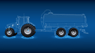 3D modeling of a tractor and a slurry trailer equipped with a remote inflation system (CTIS)