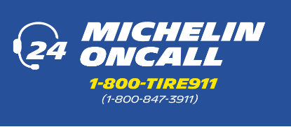 Michelin OnCall logo with telephone number for roadside assistance
