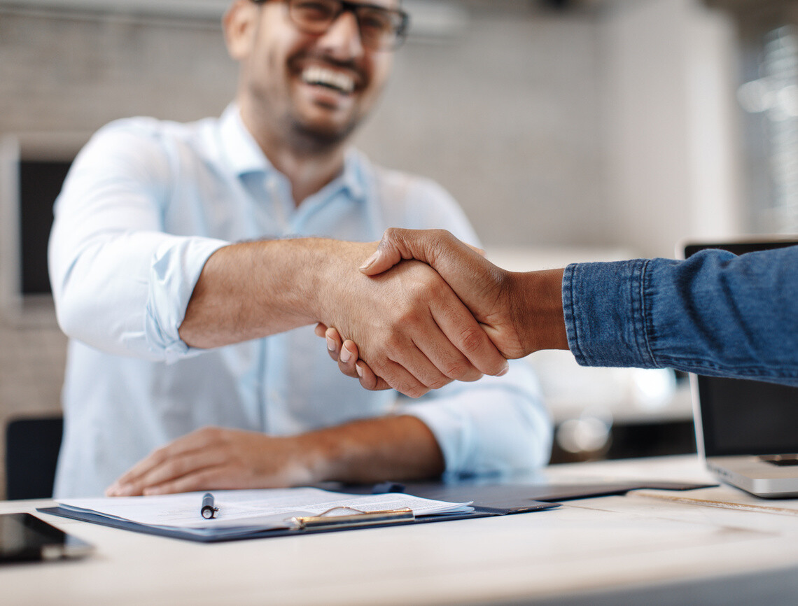 business people shaking hands