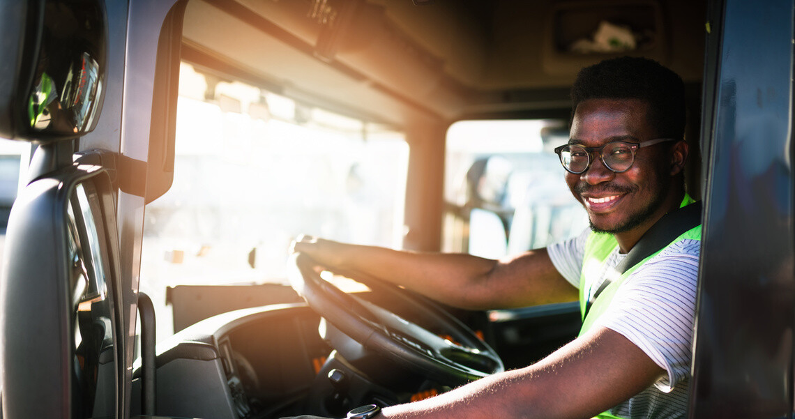 driver sitting in truck