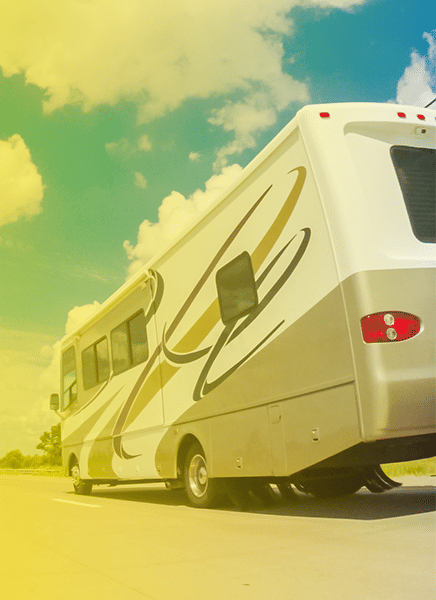 Motorhome traveling on a highway