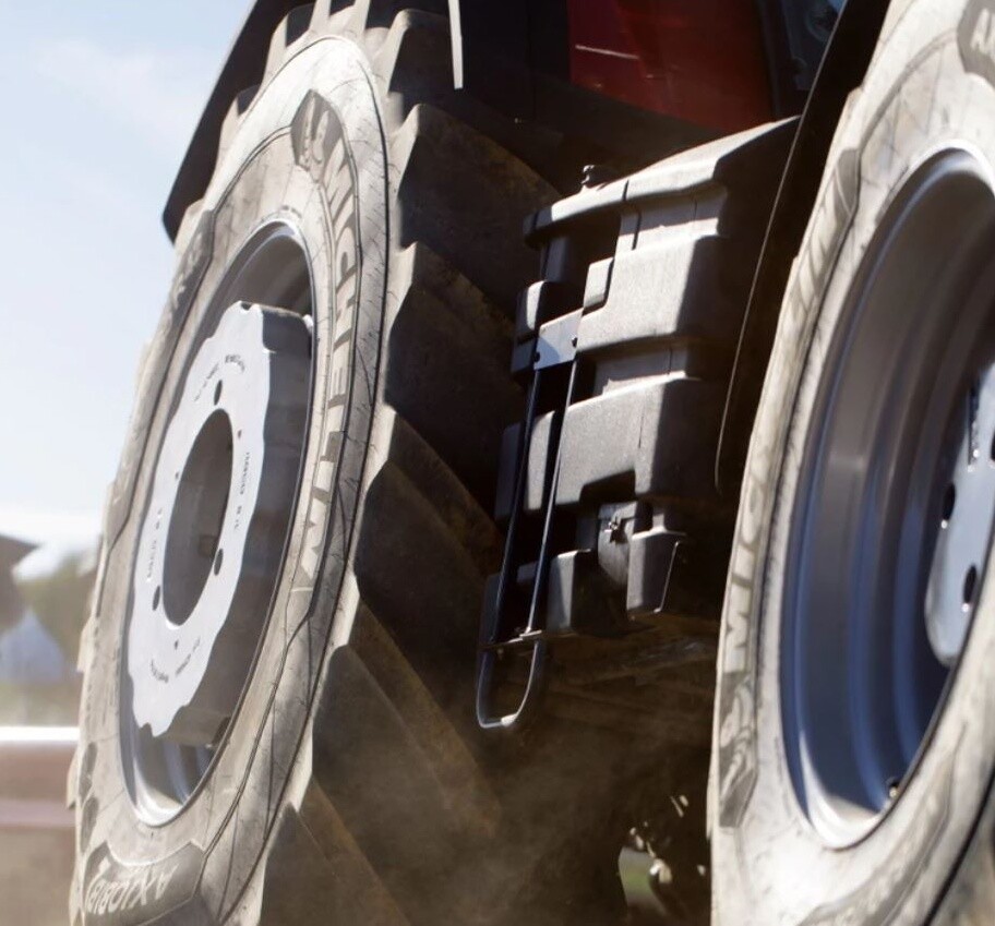 Wide or large volume tyres reduce pressure and provide better traction