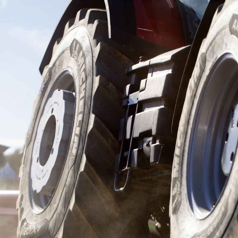 Wide or large volume tyres reduce pressure and provide better traction