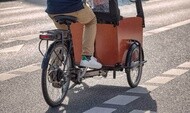 Cargo bike on urban area