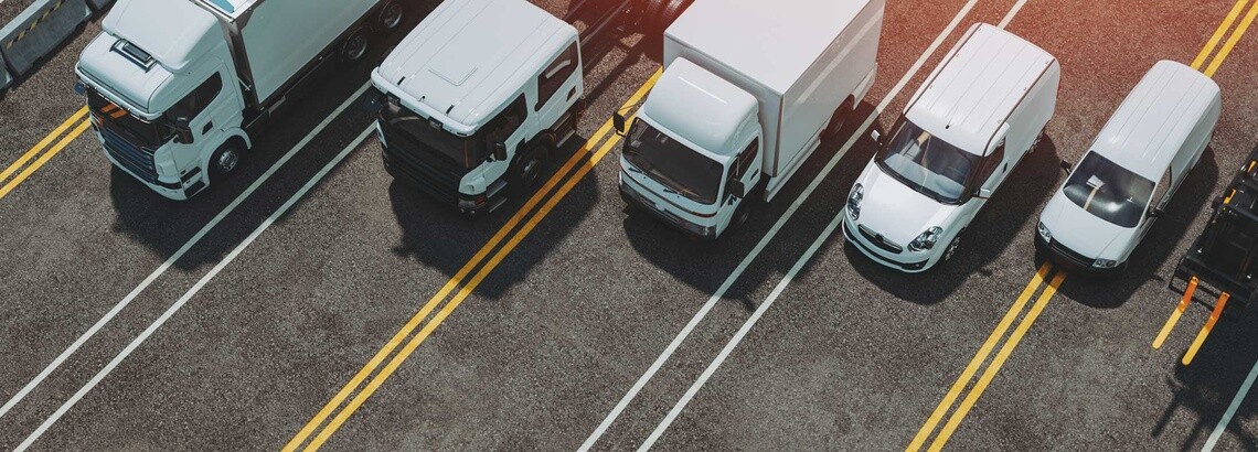 Freight transportation : box truck, semi-truck, commercial van