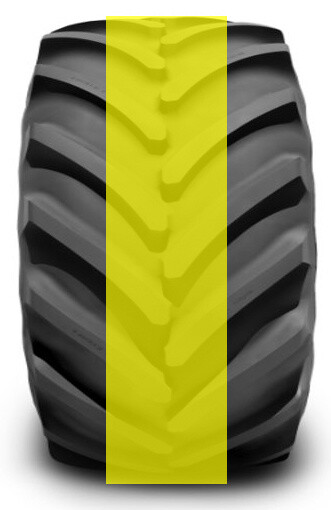 Pronounced tyre wear in the centre of the tread due to over-inflation