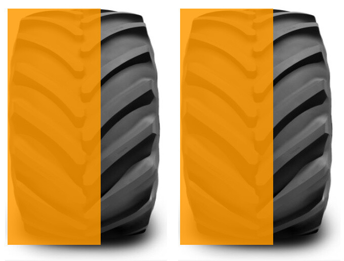 Drift wear on the right half of both front tyres