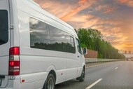Minibus on the road