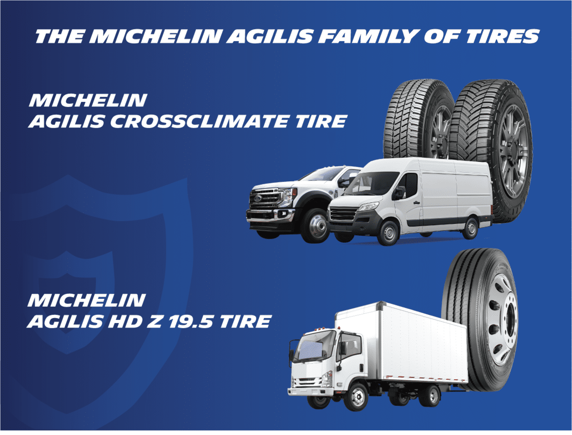 Agilis poster showing vehicles in front of tires
