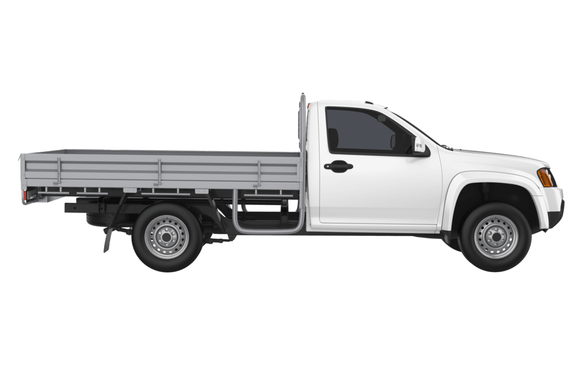 white flatbed pickup truck cutout