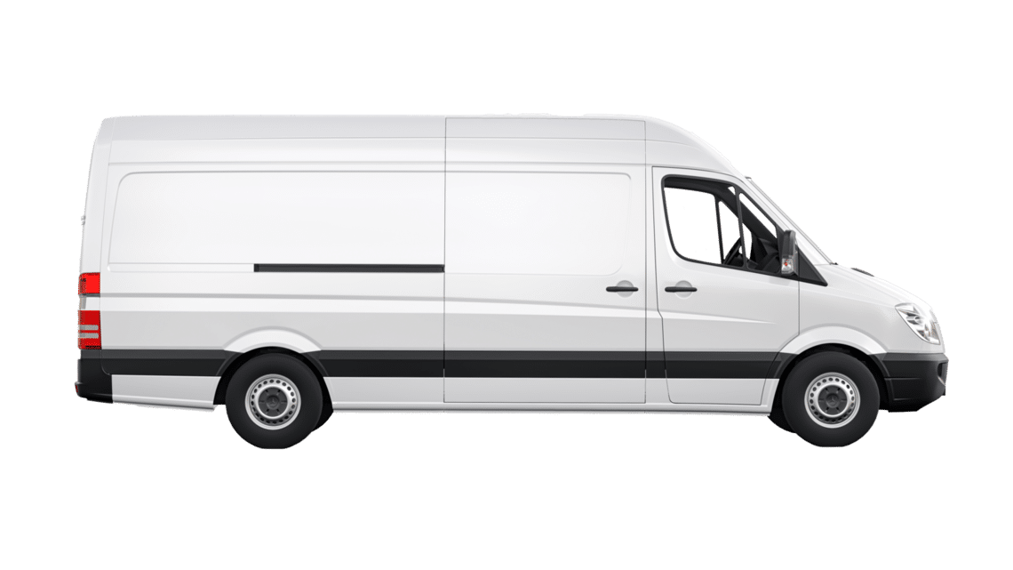 white cargo delivery van cutout