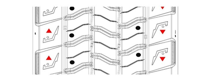 Example of a crane tyre studding