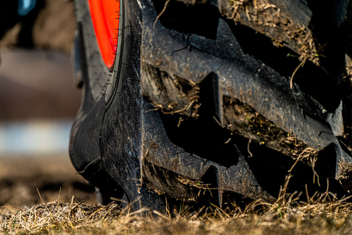 What facilitates self cleaning is the tractor tyre's ability to flex