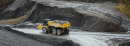 articulated dump truck and wheel loader with michelin tyres