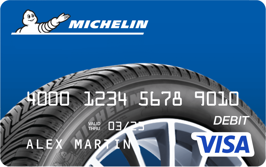 image depicting a Visa debit card with Michelin logo