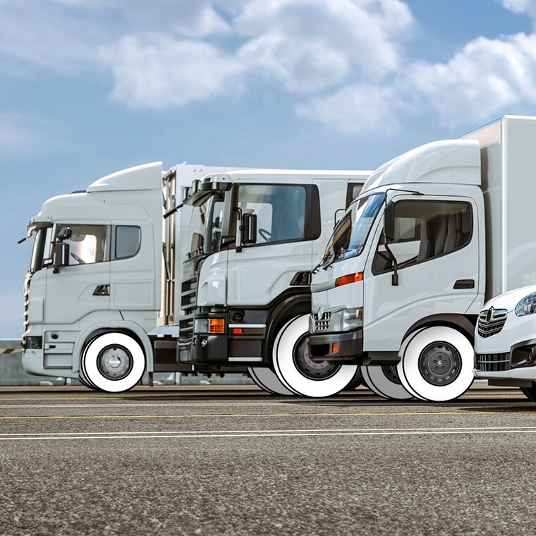 Freight transport vehicles: truck tyres, commercial van tyres