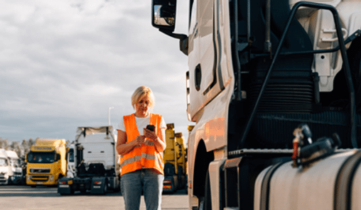 A fleet manager monitoring truck tyre service operations