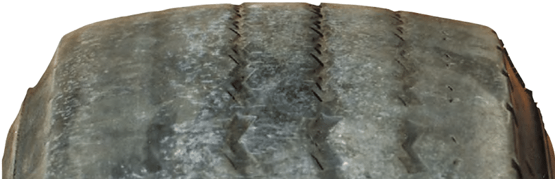 Under-inflated truck tyre