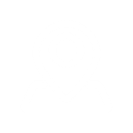 Icon in white of a map pin symbolizing location