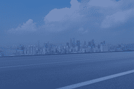 Superposition bleue d’une ligne d’horizon de la ville