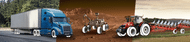 image showing a large semi truck, moon vehicle and a tractor