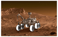 Image of an exploratory vehicle on the moon