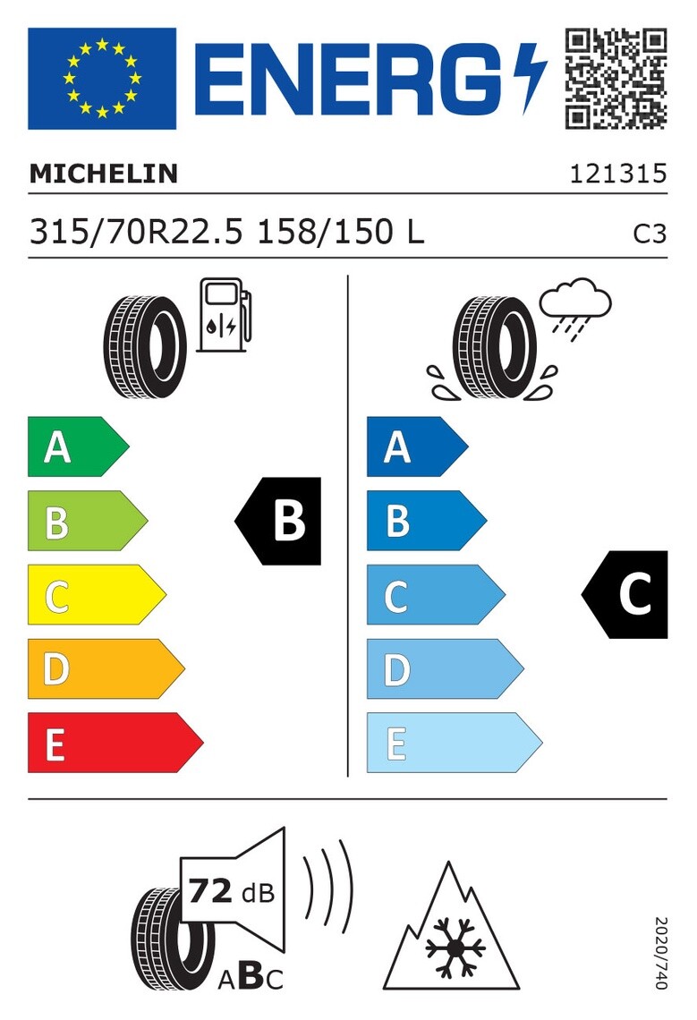MICHELIN X Multi Energy tyre label