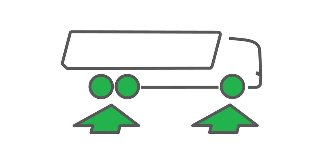 トラックタイヤの装着箇所を示すイラスト