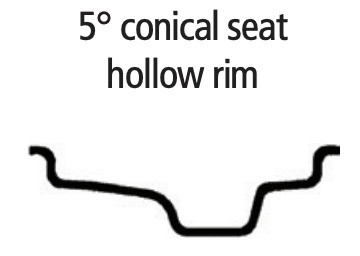 5° 円錐シート ホローリム (5° conical seat hollow rim)