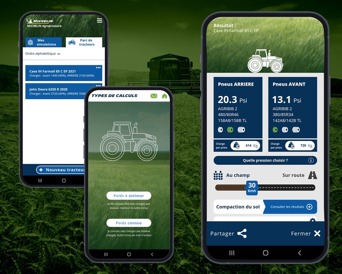 Download and use our MICHELIN Agropressure application