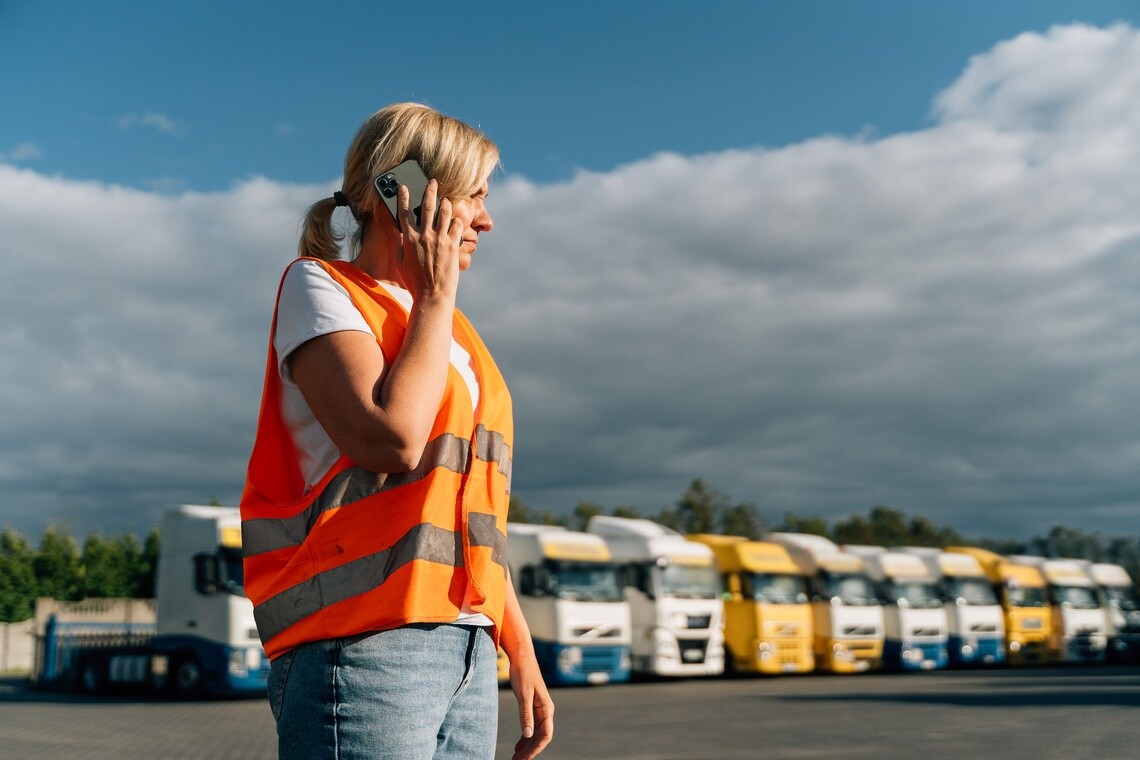 professional truck driver at a logistics hub illustrating daily operations in road transport
