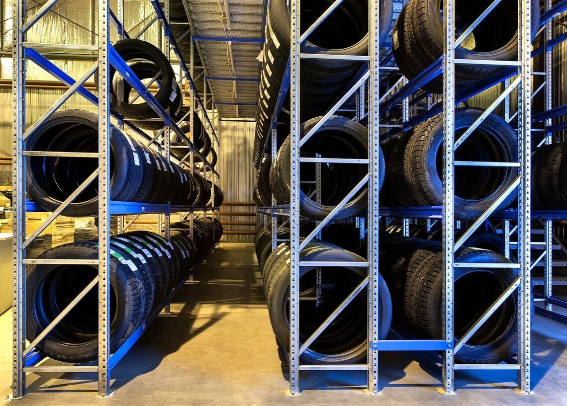 Truck tires storage