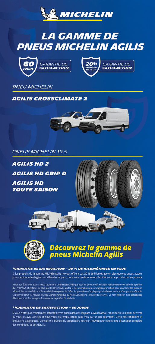 Agilis poster showing vehicles in front of tires