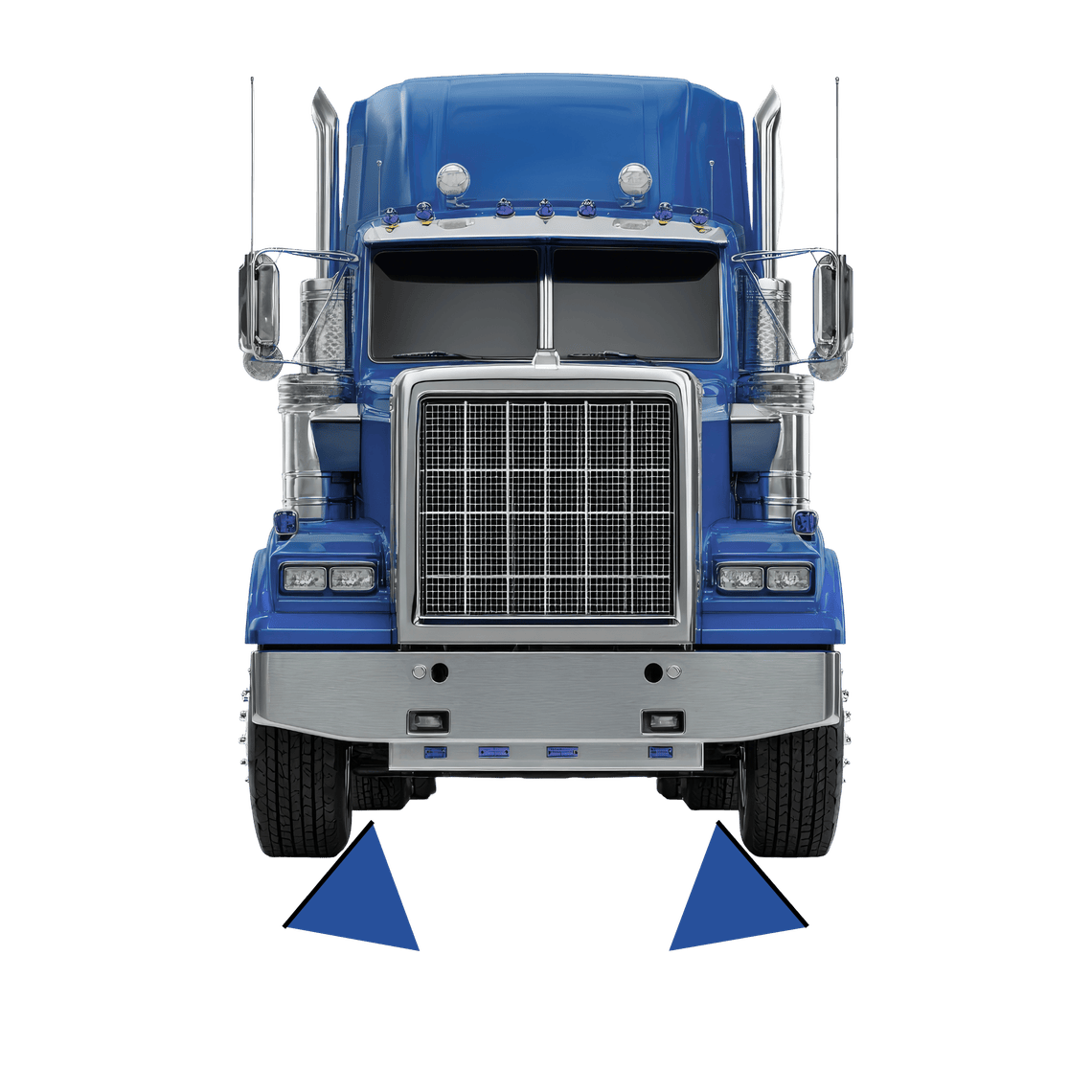 Diagram showing toe-in wheel alignment on a commercial truck.