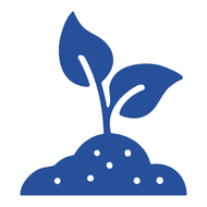 Icon representing soil protection and plant growth