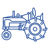 Icon representing agricultural equipment traction and efficiency