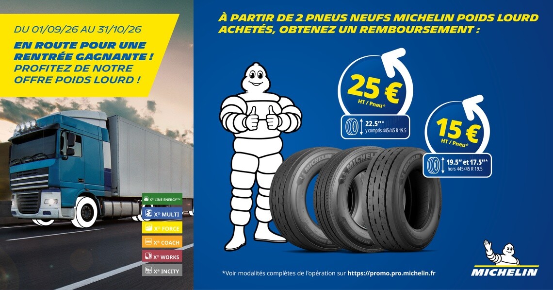 Promo pneus poids lourd MICHELIN