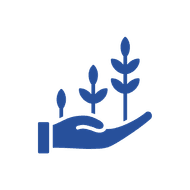 Plant and soil icon representing how tractor tire pressure can help protect crop yield