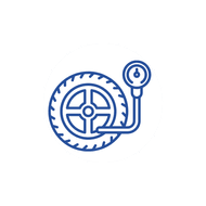 Tire pressure gauge icon representing proper RV tire inflation