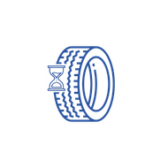 Tire with an hourglass icon