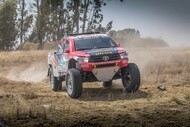 racing pickup toyota dust