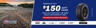 KO3 trace on sand at the beach on the left hand side and receive up to $150 gift card when your purchase a set of 4 BFGoodrich tyres in March and April
