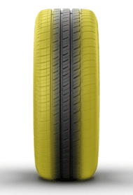 Desgaste na parte externa dos pneus
