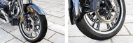 BMW MotorradのHERITAGE カテゴリー　R 18 B に純正装着されている「COMMANDER III TOURING」は、ツーリングモデルに対応した最新のミシュランタイヤ。優れたコーナリング性能や濡れた路面での高いウェットグリップ性能などが特徴だ