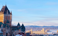 View of Le Chateau Frontenac in Quebec City during winter.
