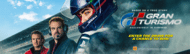 3 racers on the left hand side with Gran Turismo movie exclusively in cinemas 10th august enter the draw to win